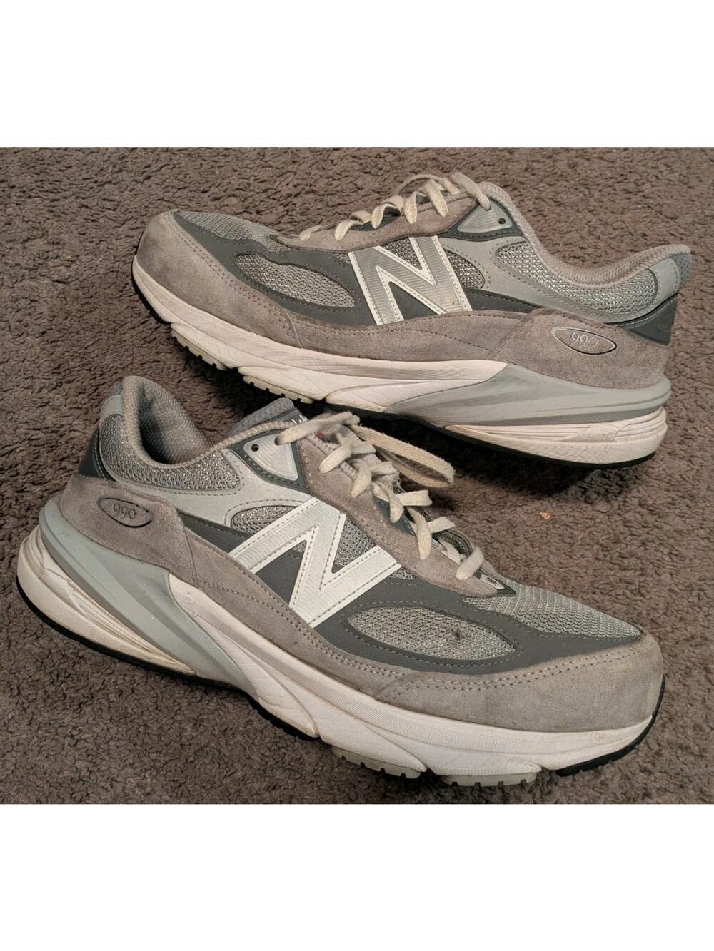 New Balance Made in USA 990v6 Gray White Shoes M990GL6 Men's 10.5 6E